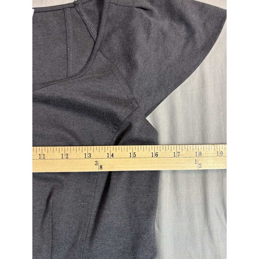 Ann Taylor Loft Sheath Dress Charcoal Gray Round Neck Capped Sleeve Zip Size 8 - Picture 5 of 7